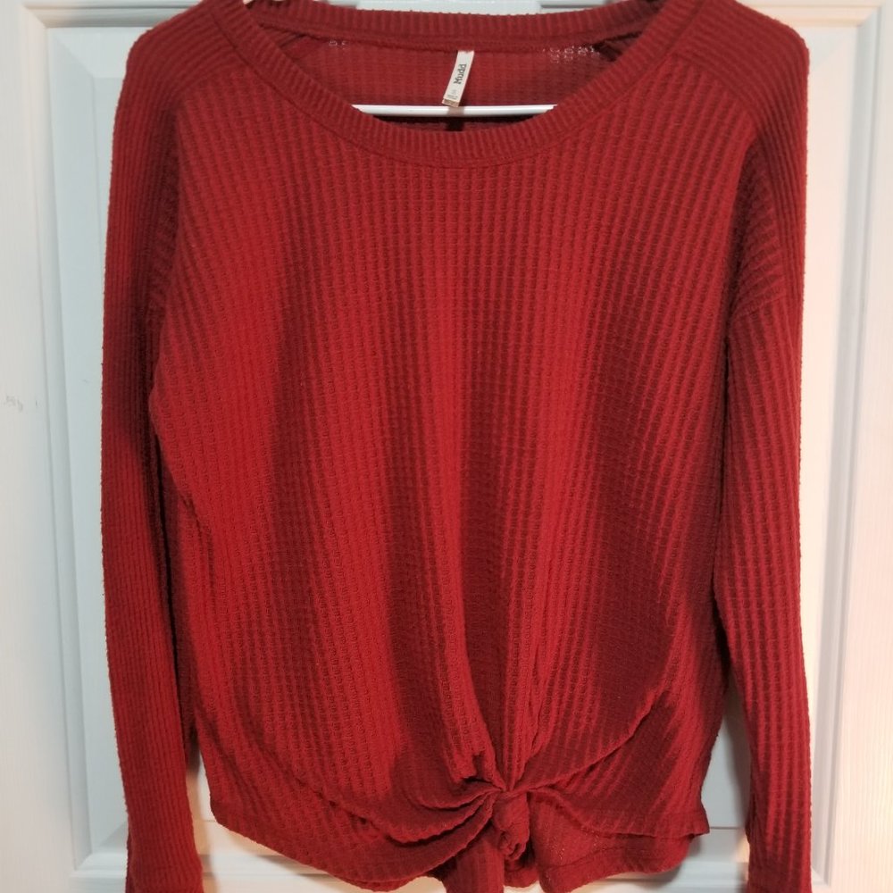 Mudd Red Knitted Long Sleeve Top